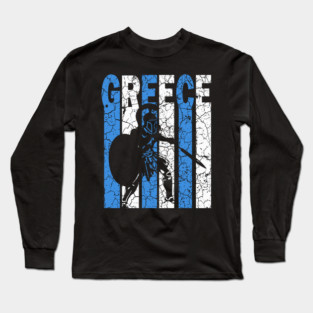 Greece Retro Warrior - Grunge Long Sleeve T-Shirt