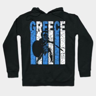 Greece Retro Warrior - Grunge Hoodie