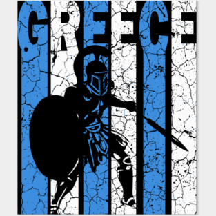 Greece Retro Warrior - Grunge Posters and Art