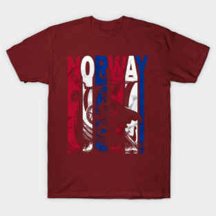 Norwegian Flag Retro Colors Viking T-Shirt