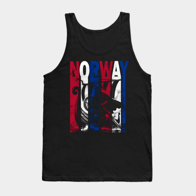 Norwegian Flag Retro Colors Viking Tank Top by TuncGK