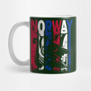 Norwegian Flag Retro Colors Viking Mug