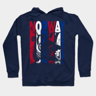 Norwegian Flag Retro Colors Viking Hoodie