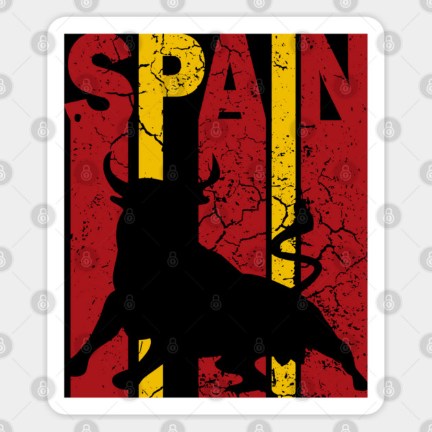 Spanish Bull - Retro Flag Sticker by TuncGK