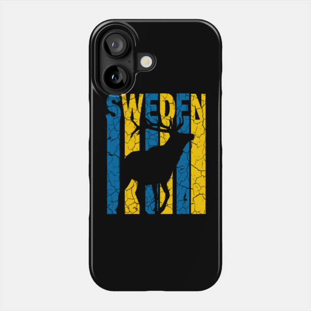 Sweden Flag - Reindeer Retro Phone Case by TuncGK