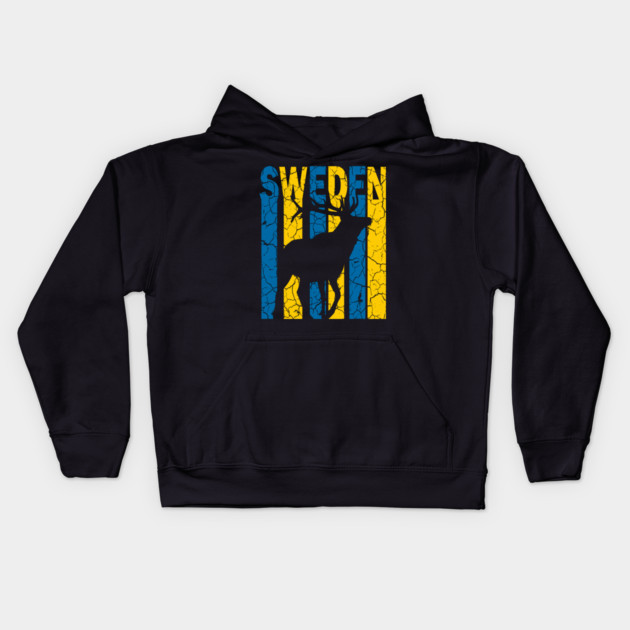 Sweden Flag - Reindeer Retro Kids Hoodie by TuncGK