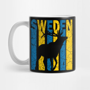 Sweden Flag - Reindeer Retro Mug
