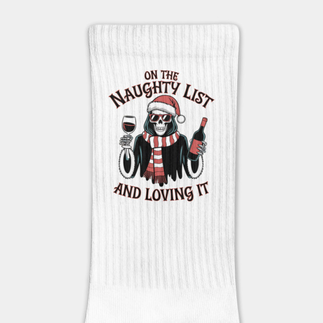On The Naughty List Grim Reaper Christmas by MCALTees