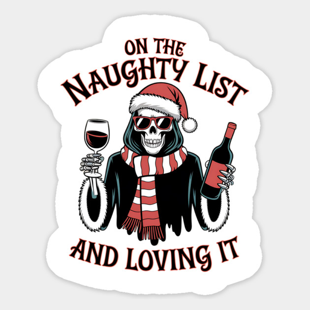 On The Naughty List Grim Reaper Christmas Magnet by MCALTees
