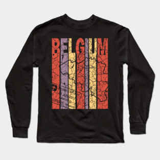 Belgium Flag Retro Long Sleeve T-Shirt