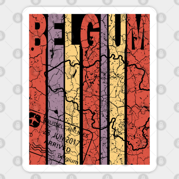 Belgium Flag Retro Sticker by TuncGK