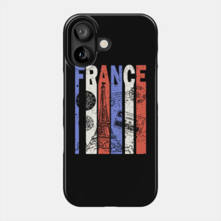 France Flag - Retro City Souvenir Phone Case