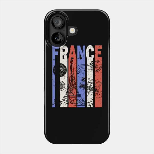 France Flag - Retro City Souvenir Phone Case by TuncGK