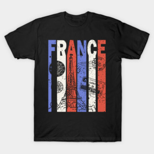 France Flag - Retro City Souvenir T-Shirt