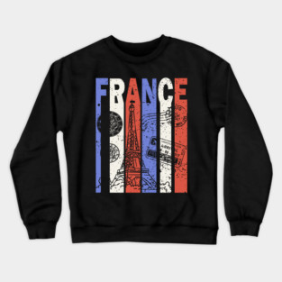 France Flag - Retro City Souvenir Crewneck Sweatshirt