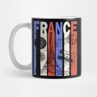 France Flag - Retro City Souvenir Mug