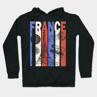 France Flag - Retro City Souvenir Hoodie