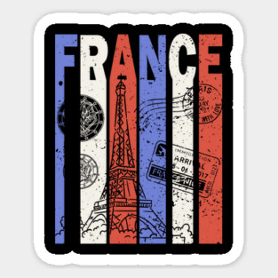 France Flag - Retro City Souvenir Magnet