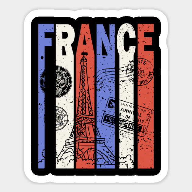 France Flag - Retro City Souvenir Magnet by TuncGK