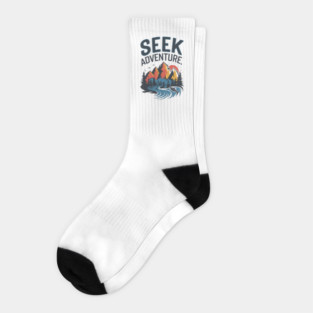Seek Adventure: Perfect Vacation, Camping, and Hiking for Nature and Adventure Lovers Socks