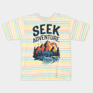 Seek Adventure: Perfect Vacation, Camping, and Hiking for Nature and Adventure Lovers Kids T-Shirt