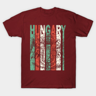 Hungary Flag - Pastel Retro Badge T-Shirt
