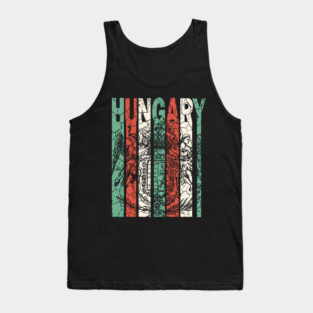 Hungary Flag - Pastel Retro Badge Tank Top
