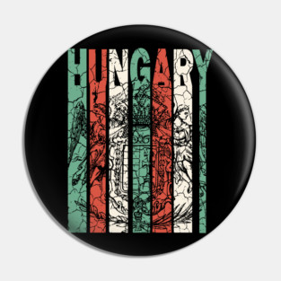 Hungary Flag - Pastel Retro Badge Pin