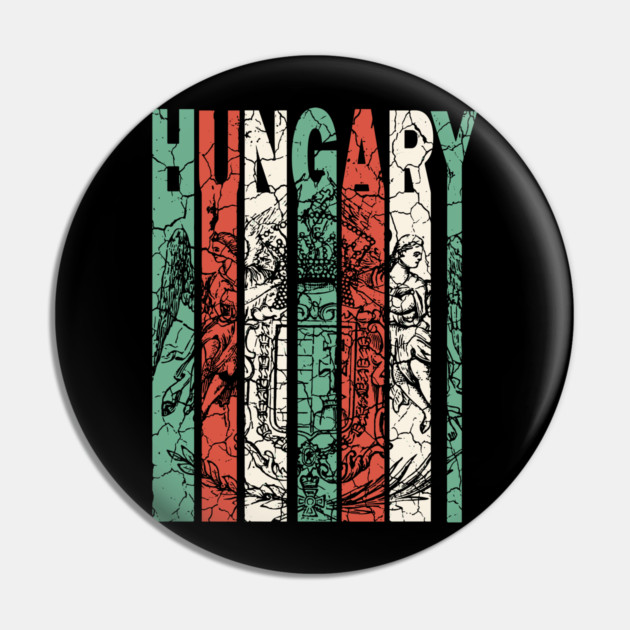 Hungary Flag - Pastel Retro Badge Pin by TuncGK