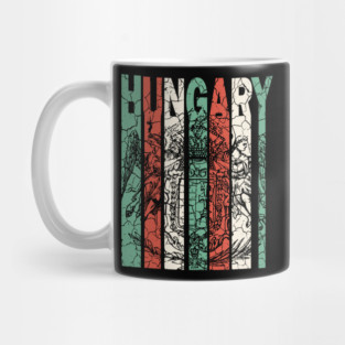 Hungary Flag - Pastel Retro Badge Mug