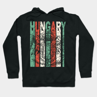 Hungary Flag - Pastel Retro Badge Hoodie