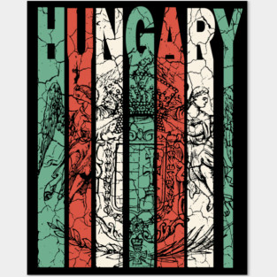 Hungary Flag - Pastel Retro Badge Posters and Art