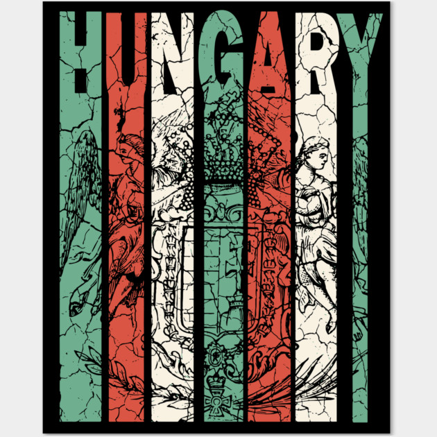 Hungary Flag - Pastel Retro Badge Wall Art by TuncGK