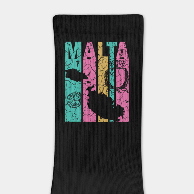 Pastel Retro Maltese Map & Flag by TuncGK