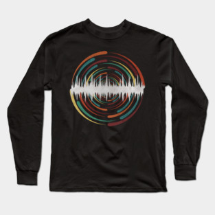 Geometric Sunset Vibes - Sound Wave Long Sleeve T-Shirt