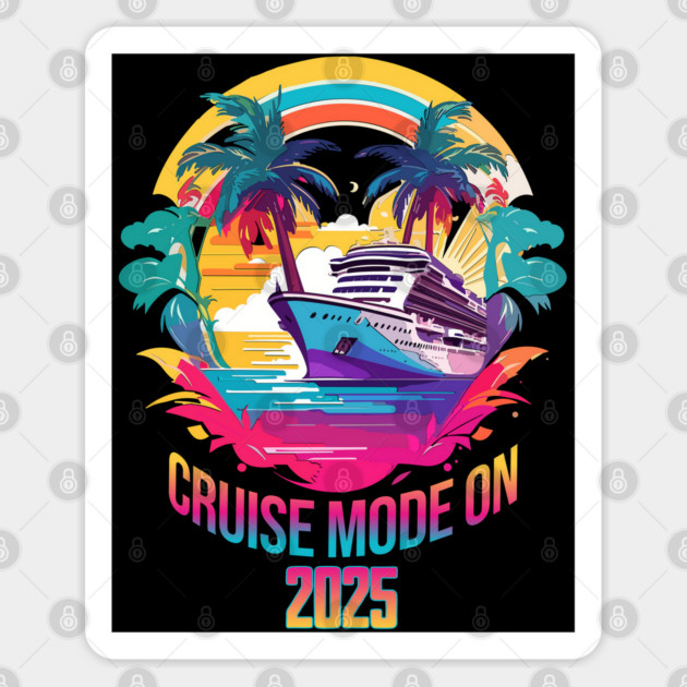 Cruise Mode On 2025 colorful cruiseship design Sticker by Luxinda