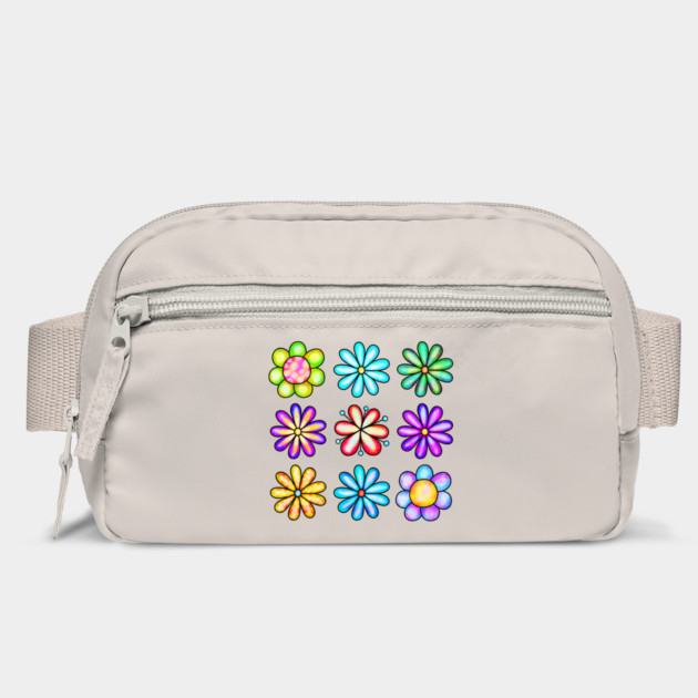 Doodled Flowers, Pretty Fleurs, Colorful Petals Array by Luxinda
