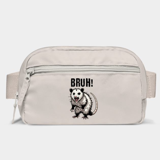 Hissing Possum yelling Bruh, funny trending meme design by Luxinda