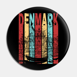 Retro Pastel Denmark Flag Pin