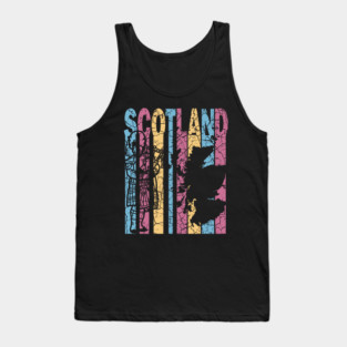 Scotland Retro Pastel Map & Flag Tank Top