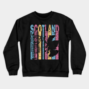 Scotland Retro Pastel Map & Flag Crewneck Sweatshirt