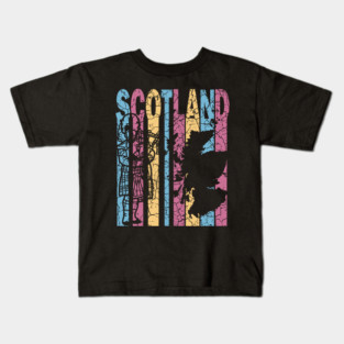 Scotland Retro Pastel Map & Flag Kids T-Shirt