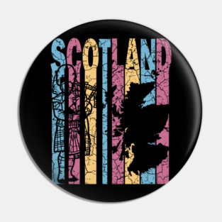 Scotland Retro Pastel Map & Flag Pin