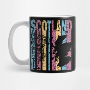 Scotland Retro Pastel Map & Flag Mug