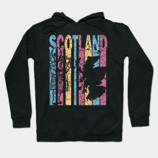 Scotland Retro Pastel Map & Flag Hoodie