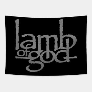 silver gray lamb of god logo Tapestry