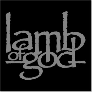 silver gray lamb of god logo Posters and Art