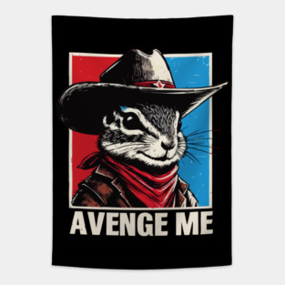 Peanut The Squirrel Avenge Me Retro Tapestry
