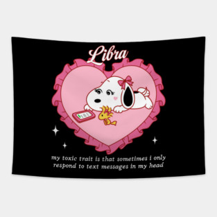 libra cartoon puppy dog Tapestry
