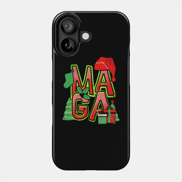 MAGA Donald Trump Christmas Phone Case by QuirkyQuest Creations
